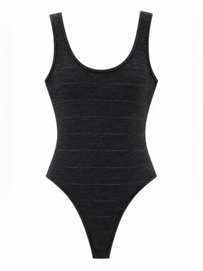 Missguided Black Textured Bodysuit